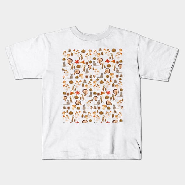 autumn pattern watercolor Kids T-Shirt by colorandcolor